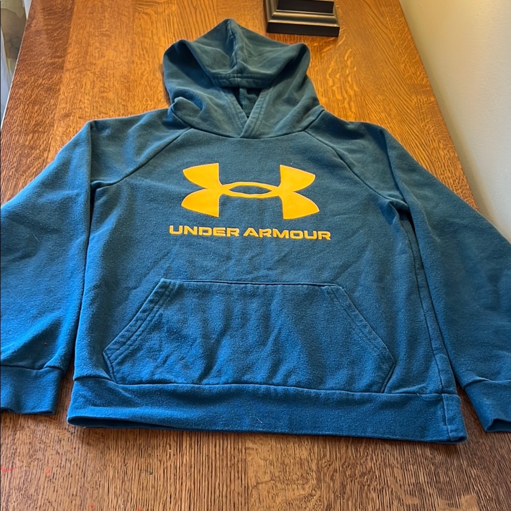 Under Armour Blue Hoodie with Yellow Logo